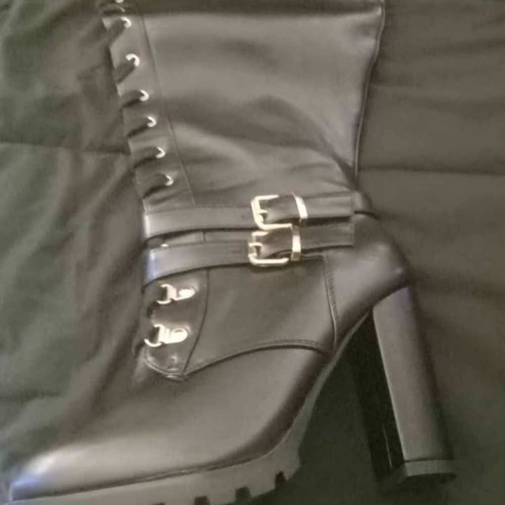 Thigh high boots wide calf